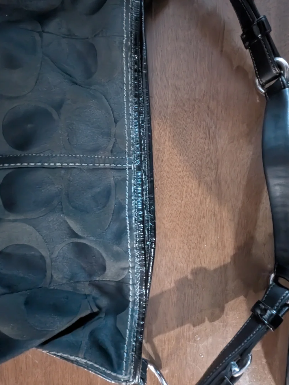Coach Black Signature Hobo Bag